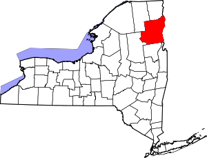 Map Of New York Highlighting Essex County