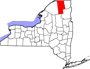 Map Of New York Highlighting Franklin County