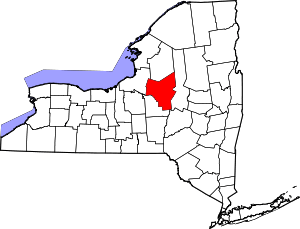 Map Of New York Highlighting Oneida County
