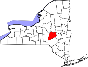 Map Of New York Highlighting Otsego County