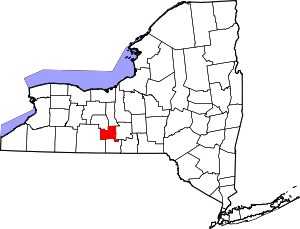 Map Of New York Highlighting Schuyler County