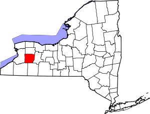 Map Of New York Highlighting Wyoming County