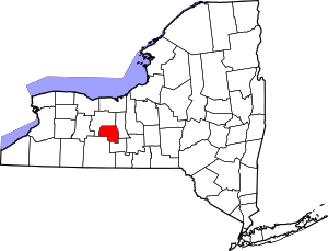 Map Of New York Highlighting Yates County