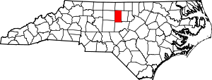 Map Of North Carolina Highlighting Alamance County