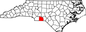 Map Of North Carolina Highlighting Anson County