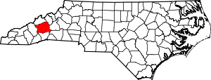 Map Of North Carolina Highlighting Buncombe County