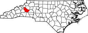 Map Of North Carolina Highlighting Burke County