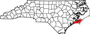 Map Of North Carolina Highlighting Carteret County