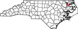 Map Of North Carolina Highlighting Chowan County