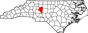 Map Of North Carolina Highlighting Davidson County