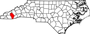 Map Of North Carolina Highlighting Jackson County