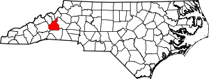 Map Of North Carolina Highlighting Mcdowell County