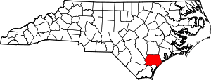 Map Of North Carolina Highlighting Pender County