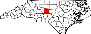 Map Of North Carolina Highlighting Randolph County