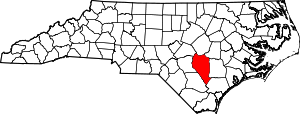 Map Of North Carolina Highlighting Sampson County