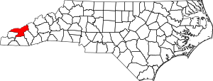 Map Of North Carolina Highlighting Swain County