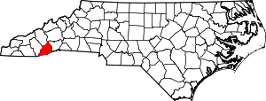 Map Of North Carolina Highlighting Transylvania County