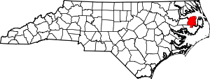 Map Of North Carolina Highlighting Tyrrell County