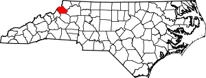 Map Of North Carolina Highlighting Watauga County