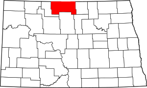 Map Of North Dakota Highlighting Bottineau County