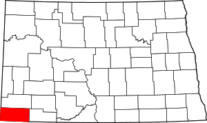 Map Of North Dakota Highlighting Bowman County