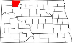 Map Of North Dakota Highlighting Burke County