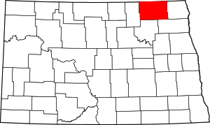 Map Of North Dakota Highlighting Cavalier County