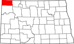 Map Of North Dakota Highlighting Divide County