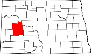 Map Of North Dakota Highlighting Dunn County