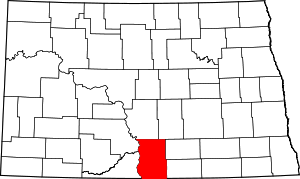 Map Of North Dakota Highlighting Emmons County