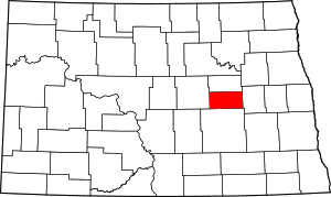 Map Of North Dakota Highlighting Foster County