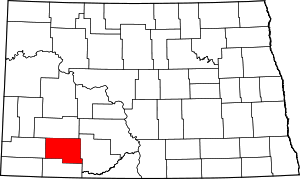 Map Of North Dakota Highlighting Hettinger County