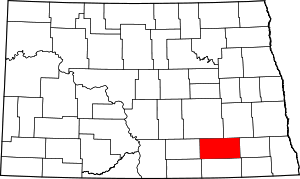 Map Of North Dakota Highlighting Lamoure County