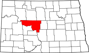 Map Of North Dakota Highlighting Mclean County