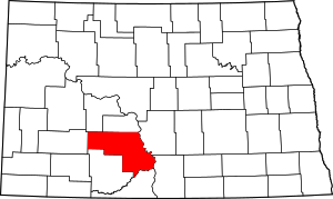 Map Of North Dakota Highlighting Morton County