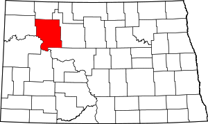 Map Of North Dakota Highlighting Mountrail County