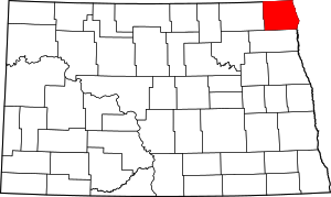 Map Of North Dakota Highlighting Pembina County