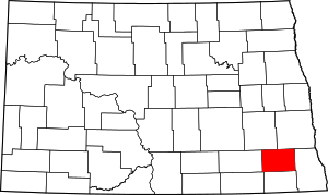 Map Of North Dakota Highlighting Ransom County