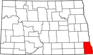 Map Of North Dakota Highlighting Richland County