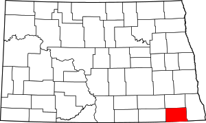 Map Of North Dakota Highlighting Sargent County
