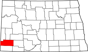 Map Of North Dakota Highlighting Slope County