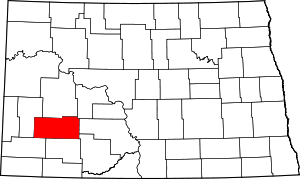 Map Of North Dakota Highlighting Stark County