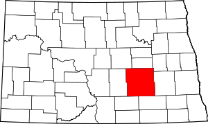 Map Of North Dakota Highlighting Stutsman County