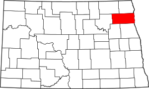 Map Of North Dakota Highlighting Walsh County