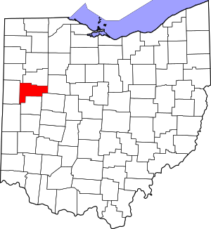 Map Of Ohio Highlighting Auglaize County