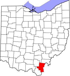 Map Of Ohio Highlighting Gallia County