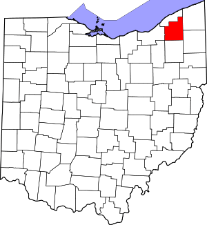 Map Of Ohio Highlighting Geauga County