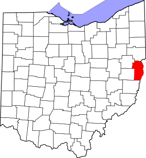 Map Of Ohio Highlighting Jefferson County