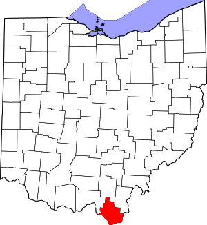 Map Of Ohio Highlighting Lawrence County