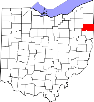 Map Of Ohio Highlighting Mahoning County